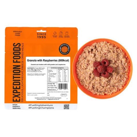EXPEDITION FOODS Granola with Raspberries (800 kcal) [Vegetarian]-AFT Gear Garage