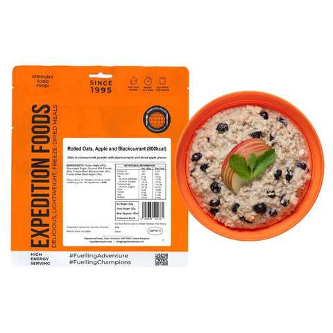 EXPEDITION FOODS Rolled Oats, Apple and Blackcurrant (800 kcal) [Dairy Free, Vegetarian, Vegan]-AFT Gear Garage